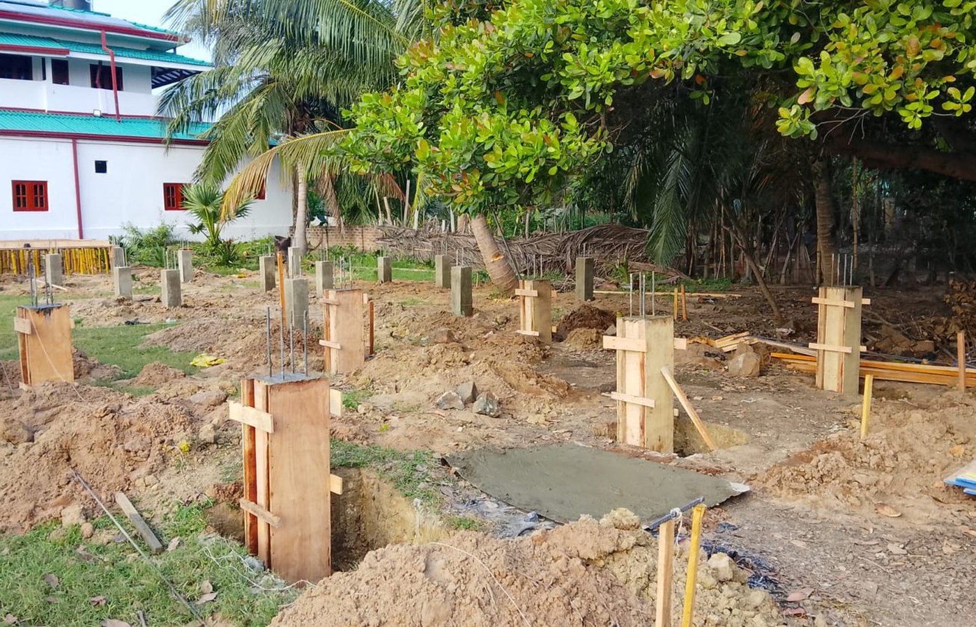 Foundation and structural work in Arugam Bay