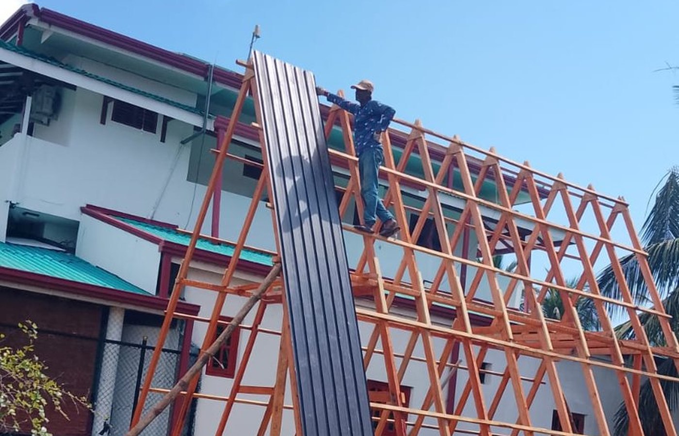 A-frame timber construction in Arugam Bay