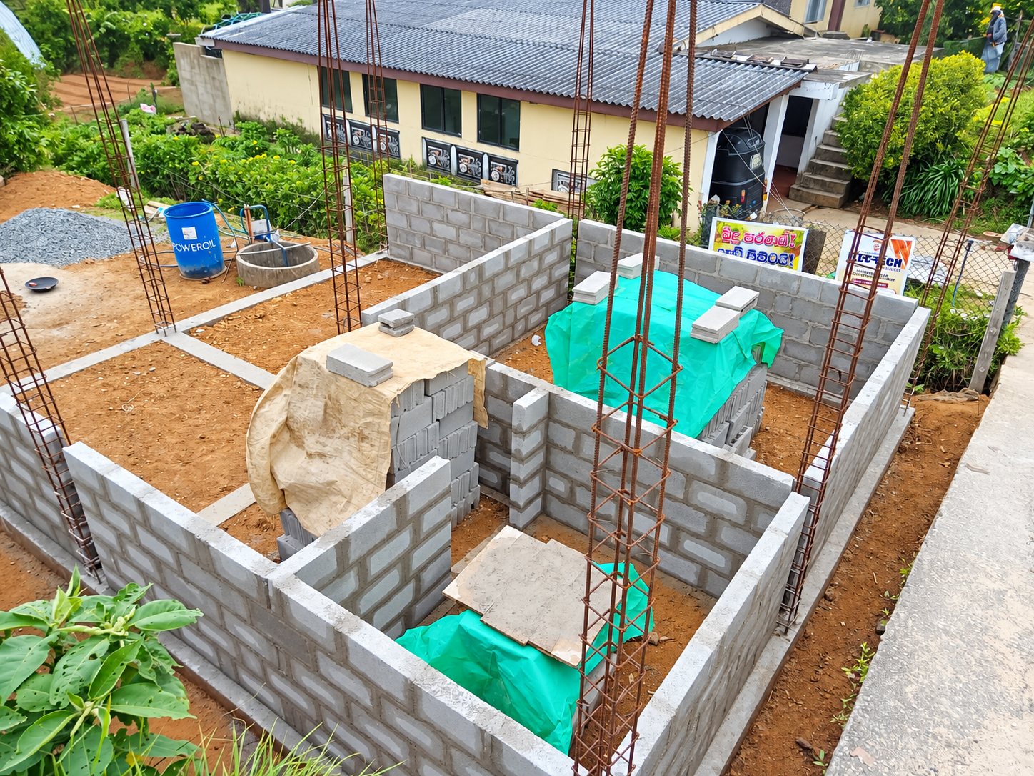 Early foundation and blockwork in Nuwara Eliya