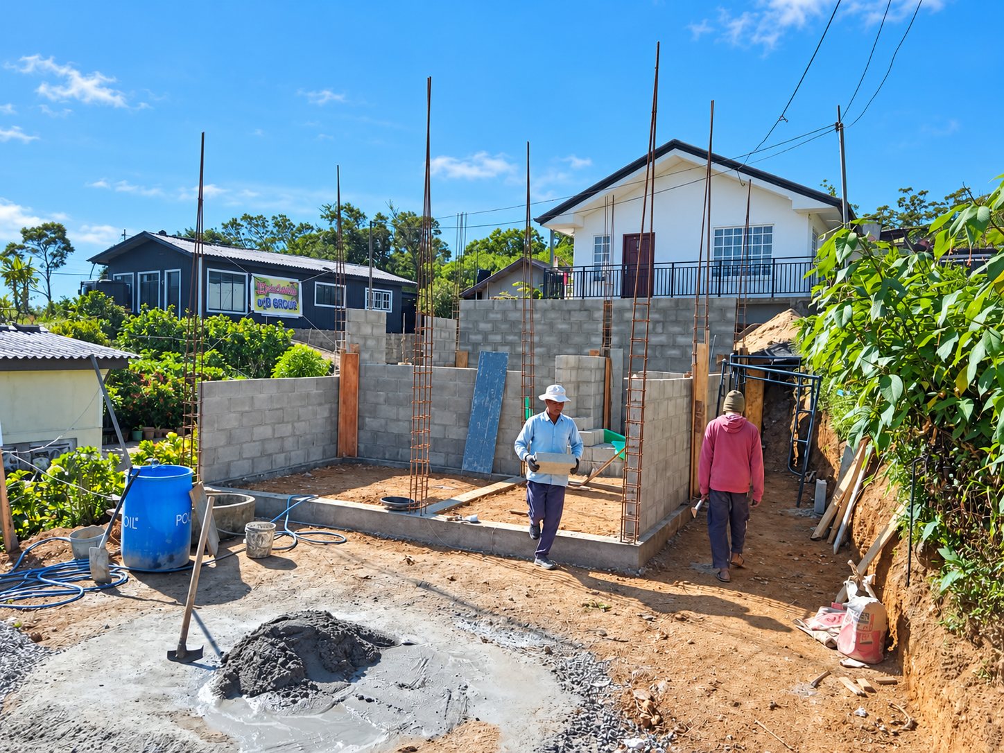 Residential construction site progress view in Nuwara Eliya